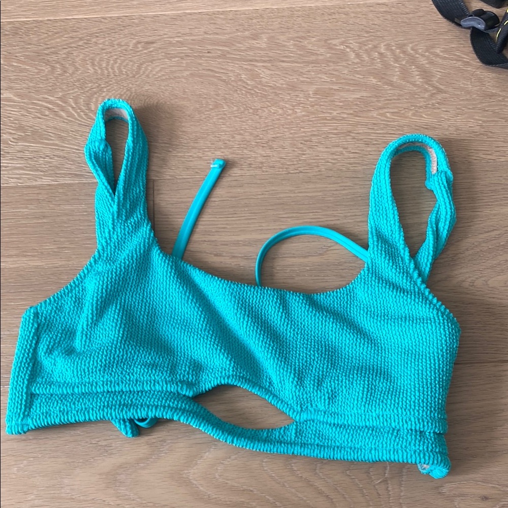 Shade & Shore Aqua Textured Bikini Top